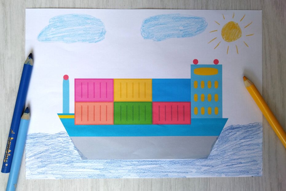 statek z kontenerami zabawa