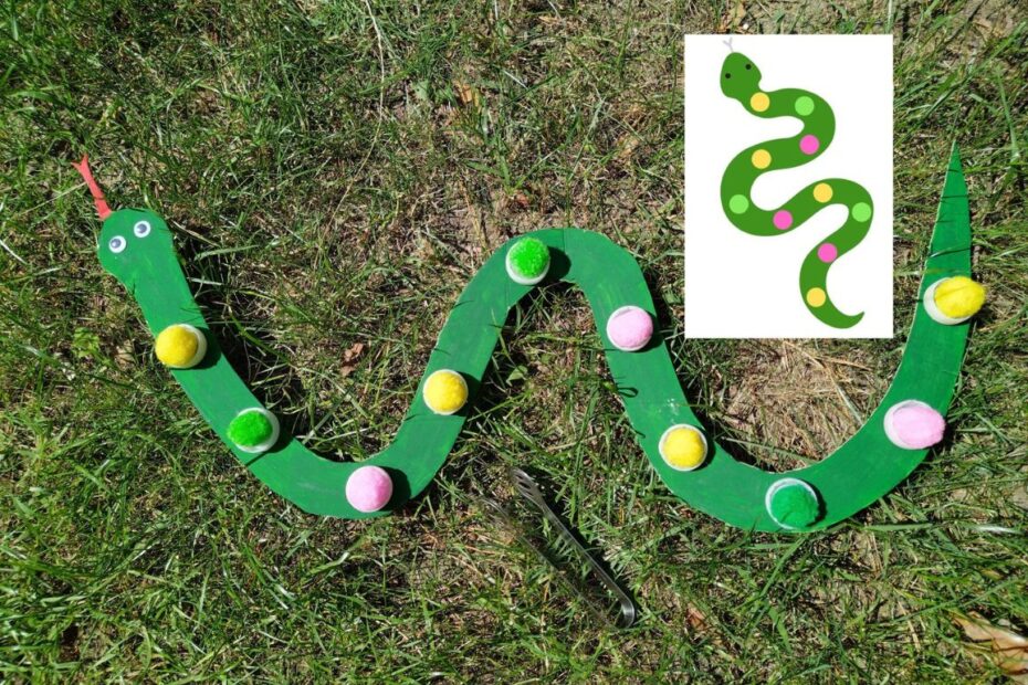 Wąż z kropkami z pomponów kodowanie