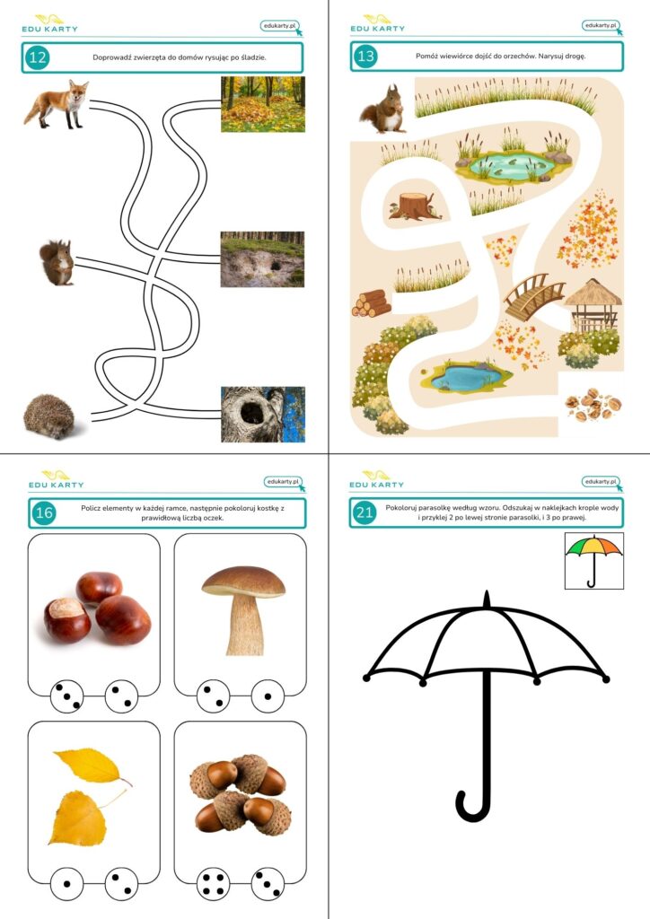 jesienny pakiet kart pracy podgląd 2