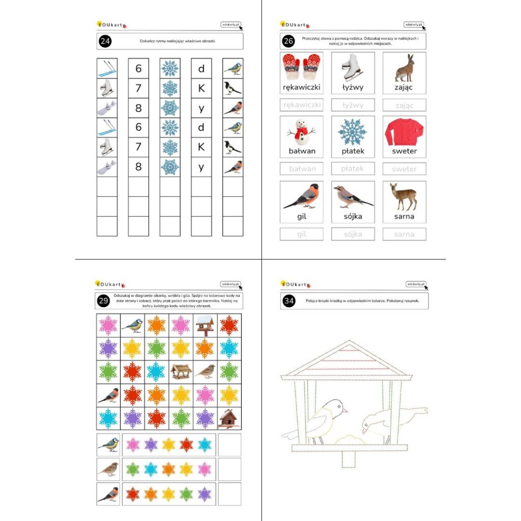 zimowy pakiet kart pracy 5