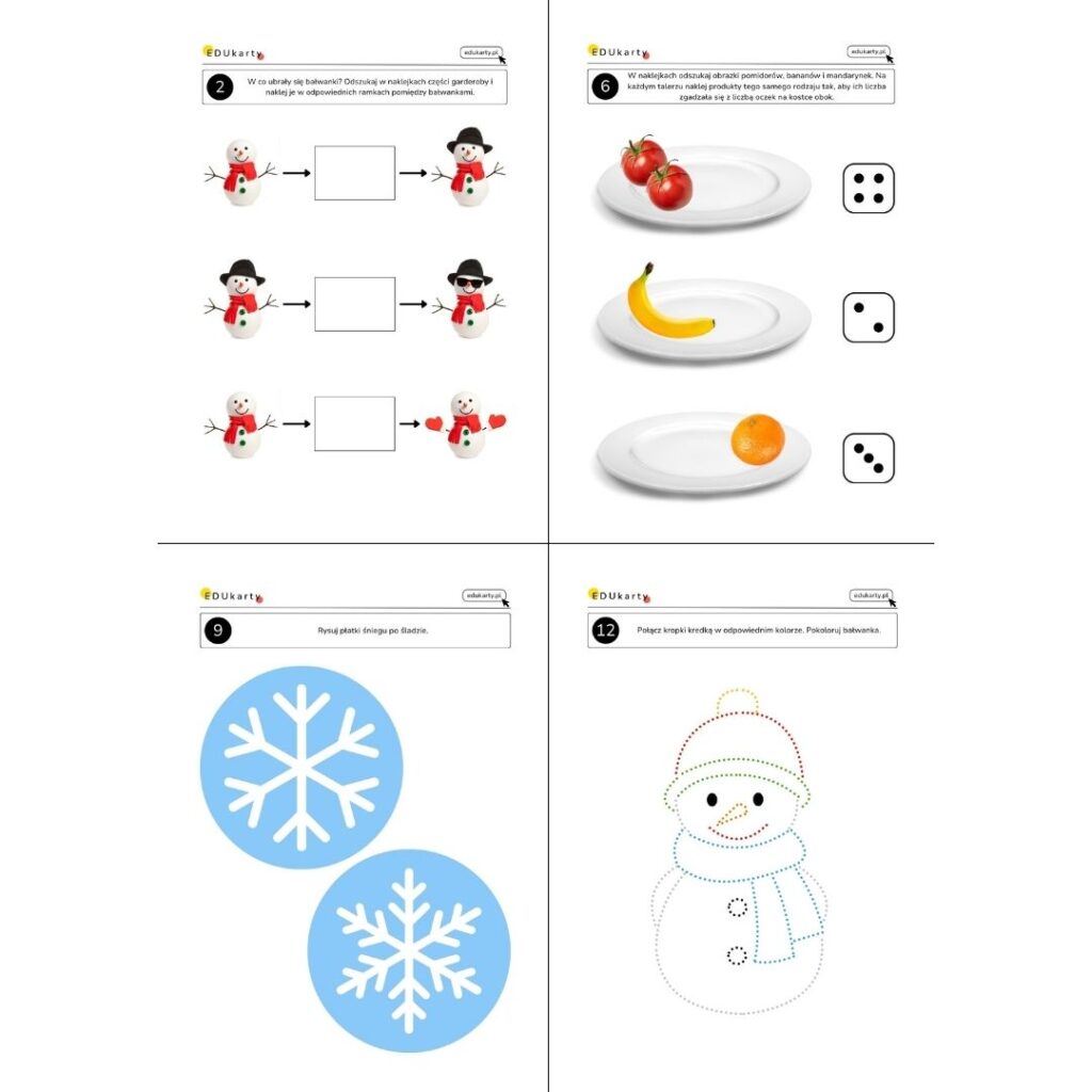 zimowy pakiet kart pracy 1