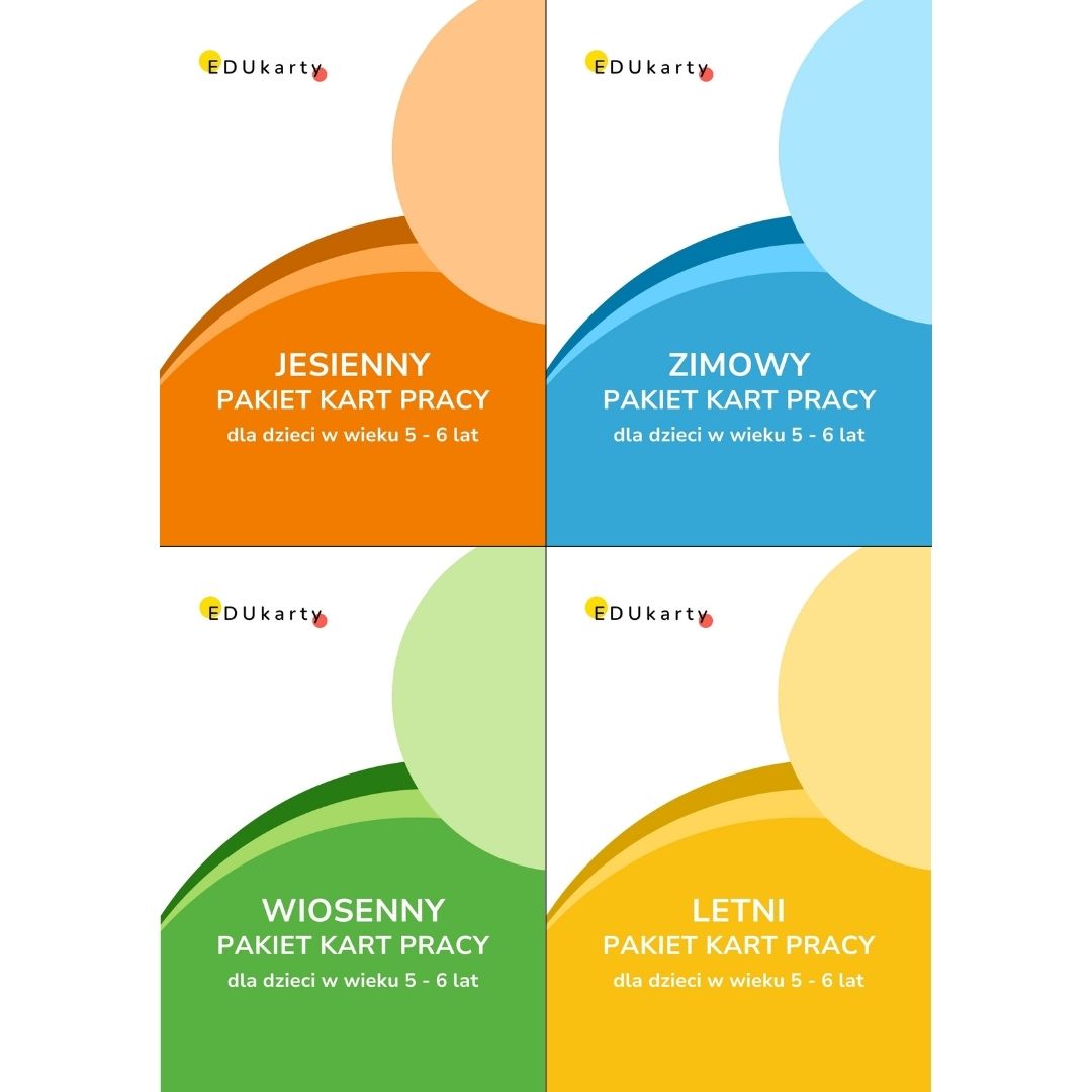 pakiet kart pracy 4 pory roku dla dzieci w wieku 5-6 lat